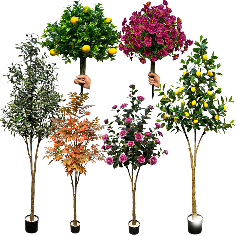 Planta de simulación de interior eucalipto árbol falso bonsai sala de estar decoración del suelo hoja de dinero falsa planta verde adorno en maceta image 6