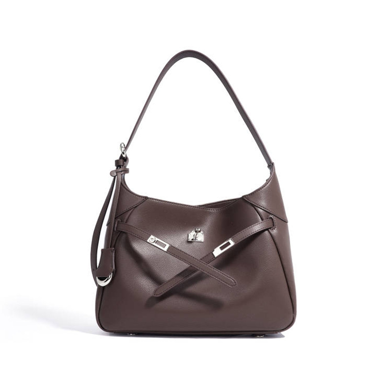Autumn/Winter Retro Fashion Clasp Cowhide Tote Bag, Versatile High-End Large Capacity Shoulder & Underarm Bag For Women - Thumbnail 7