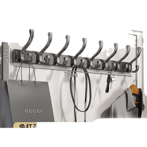 Clothes hanger wall hanging wall hanging coat hook behind the door without punching into the door entrance pasted row hook strong load-bearing coat hook