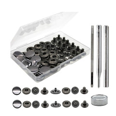 12 sets of leather snap fastener kits 15mm copper metal snap button tool storage box clothing leather sewing