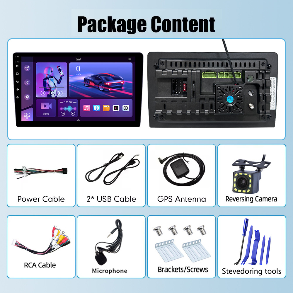9寸店铺标配+小工具+12灯摄像头 / 1+16GB+Carpaly    4核WiFi版