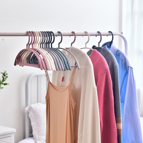 Semicircular clothes hanger household non-slip clothes drying rack plastic clothes hanger adult bold clothes hanger wide shoulder clothes rack traceless clothes support