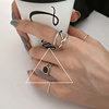 Tide, retro ring, silver 925 sample, on index finger, simple and elegant design, internet celebrity