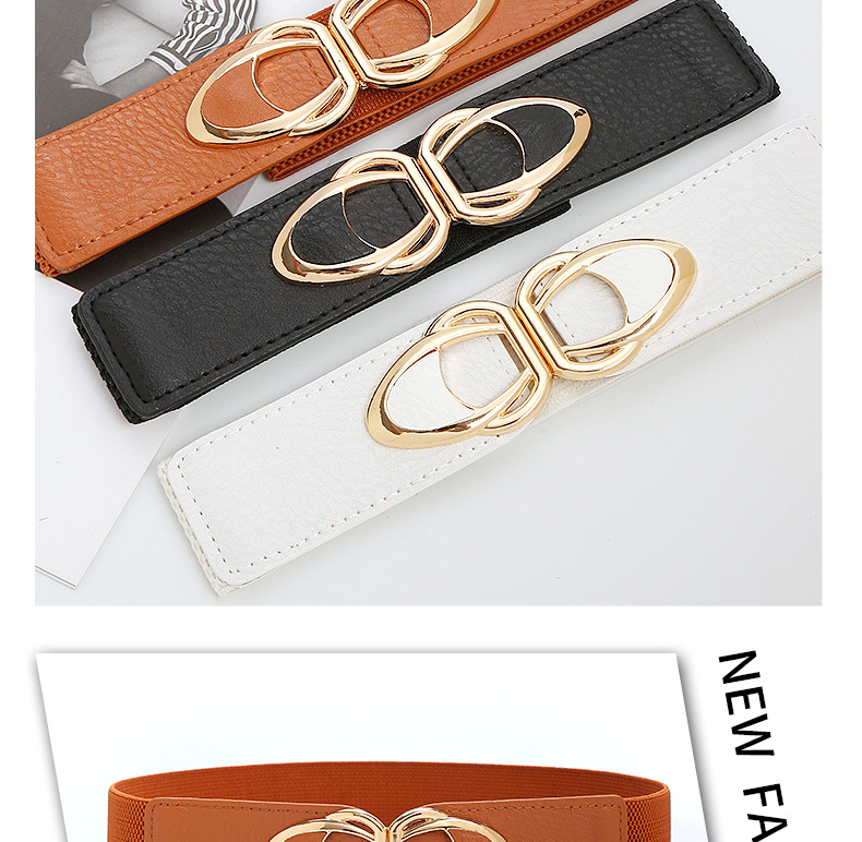 Sweet Solid Color Pu Leather Alloy Women's Leather Belts display picture 1