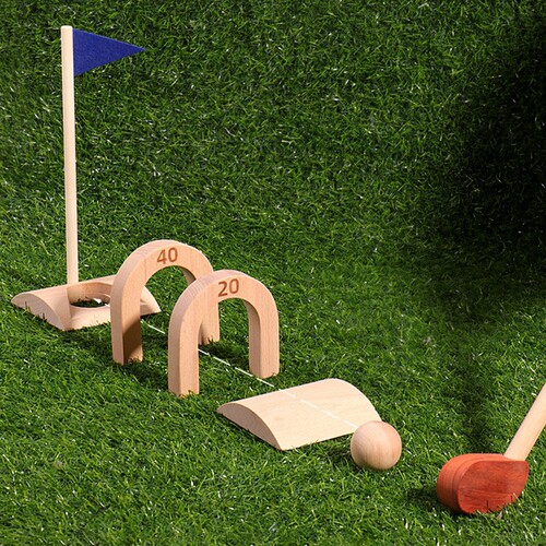 Baby Wood Simulated Golf Ball Set Toy Door Ball Sports Indoor Exercise Parent-child Role-playing Game
