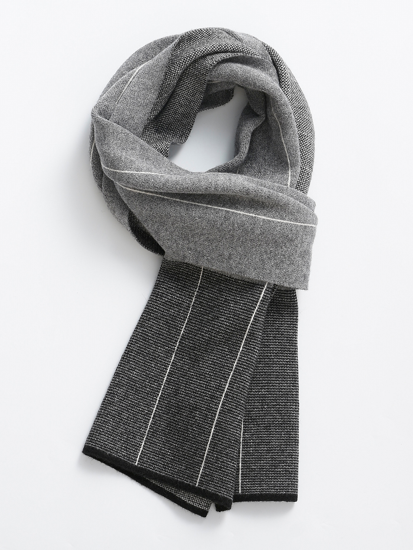 Knitted Scarf For Men Striped Warm Thick Neck Accessory_voghion.com