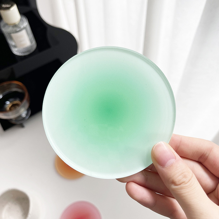 Simple ins estilo acrílico posavasos ronda puesta de sol gradiente Nordic accesorios tiro decoración aislamiento térmico