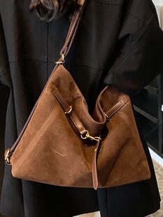Retro capacious matte shoulder bag, one-shoulder bag for leisure, South Korea, city style