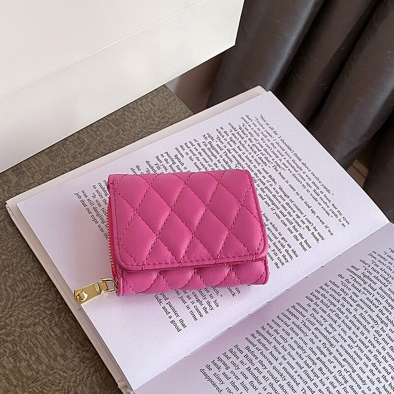 Cross-Border Wholesale 2023 New Style Anti-Theft Fashion Mini Wallet Quilted Wallet Simple Card Holder