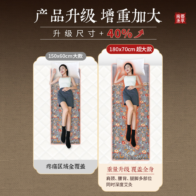 Nandu Shengcao 本店 正規品 よもぎ温湿布ブランケット お灸パック 電気加熱 よもぎハーブマットレス 全身用|undefined