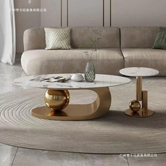 軽量高級スレートコーヒーテーブルモダンシンプルホーム小さなアパートリビングルーム楕円形コーヒーテーブルレンタルルームシンプルテーブル