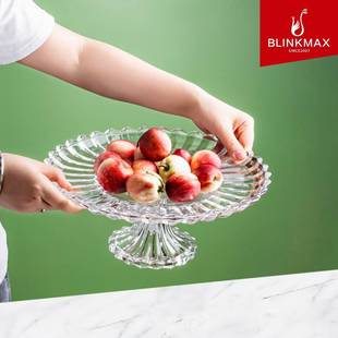 Lizun Fruit Plate Dried Fruit Plate Glass Candy Plate Dessert Plate Creative Tall Fruit Plate Living Room KTV Reception