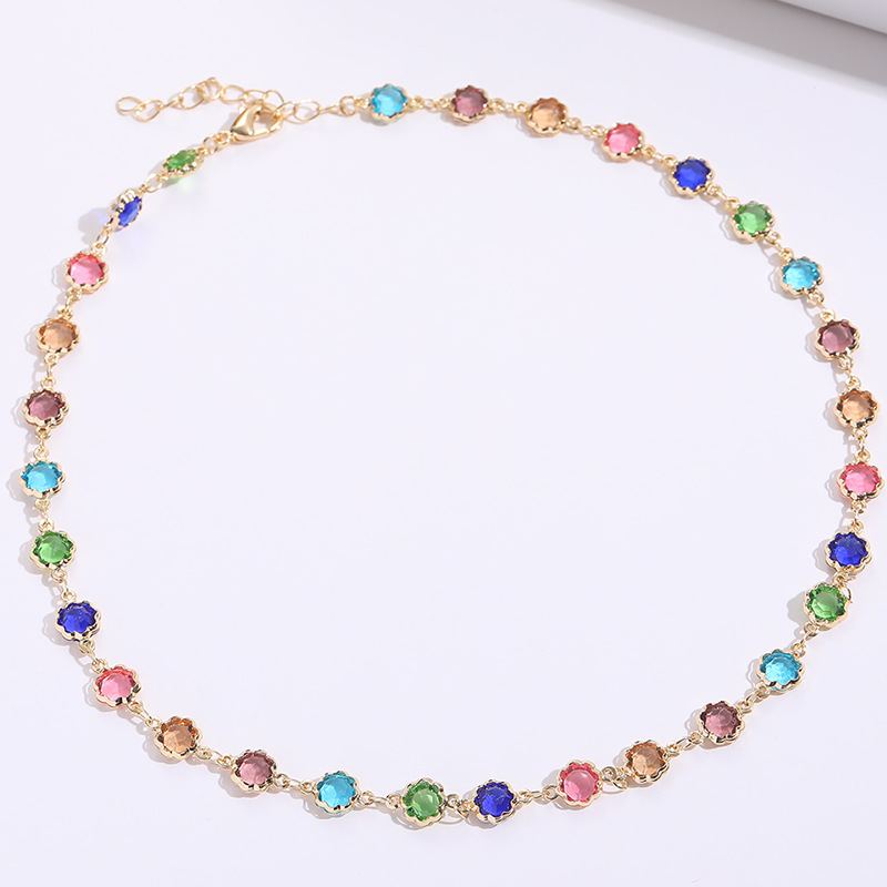 Fashion Geometric Copper Plating Rhinestones Choker 1 Piece
