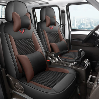 Car Cushion Ice Doudou Special All-inclusive – Modelə uyğun (Original) oturacaq örtükləri - premium-cafe-double-seat-deluxe-edition-rongguang-small-card-rongguang-new-card