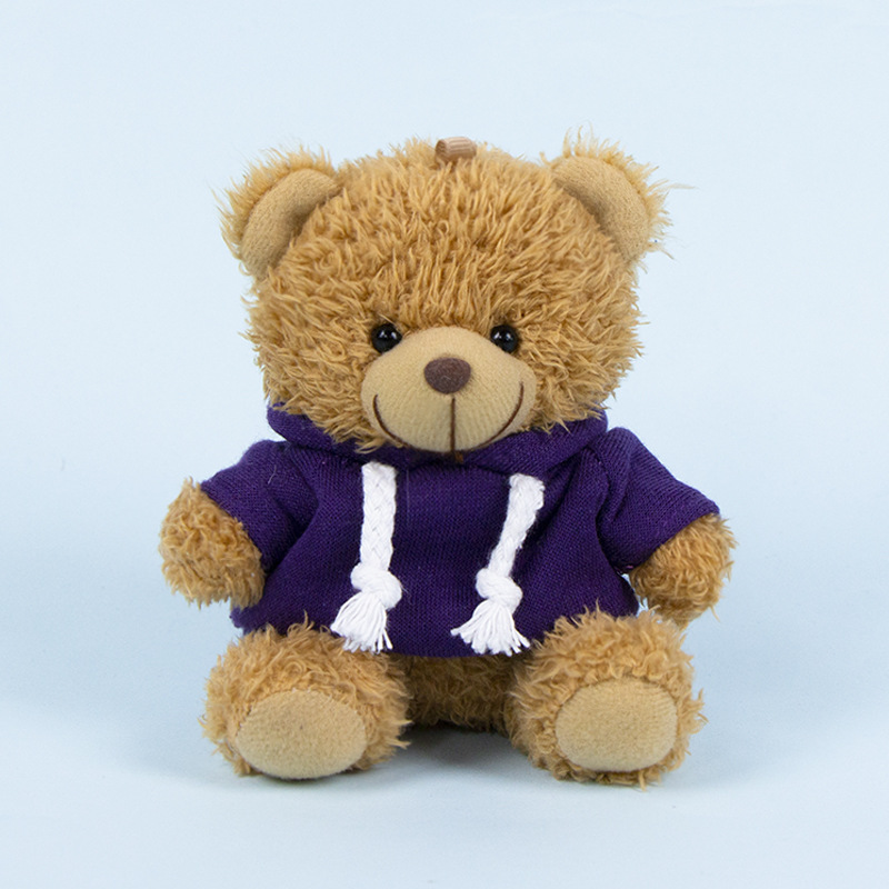 Lindo osito llavero colgante regalo creativo muñecas de peluche vestidas osito de peluche colgante de mochilas escolares para parejas