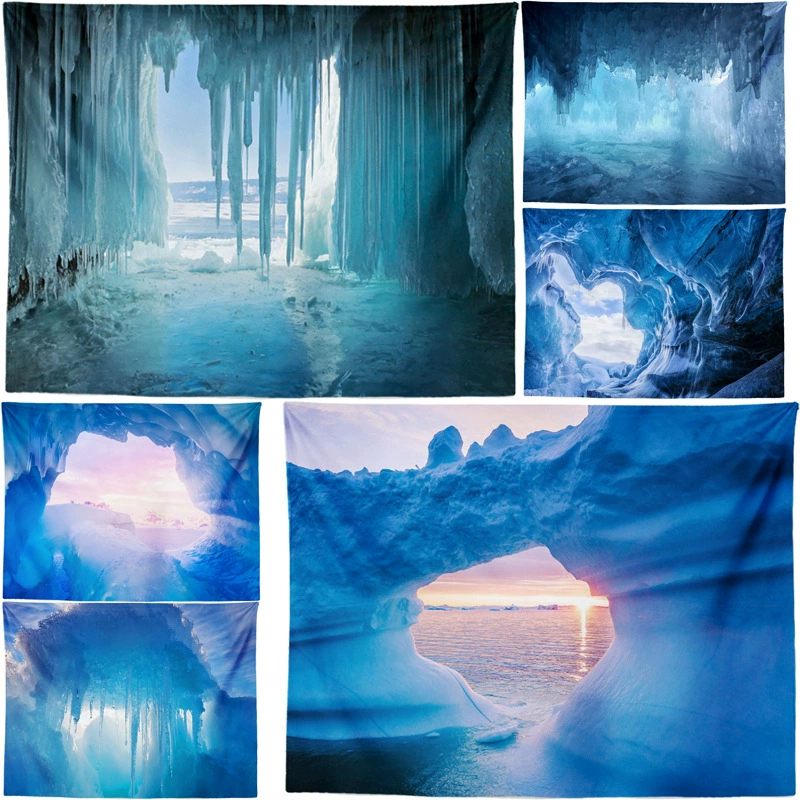 Серия ледяных гротов фон настенный гобелен ледяная пещера гобелен ледяная Крышка висит ткань живопись могут быть сделаны клиентами