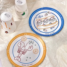 原创竹纤维环保野餐盘防摔露营餐具甜品下午茶果盘户外环保甜品盘