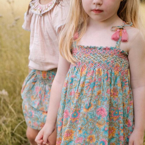 !  Children's Dress 24 Summer Girls' Ethnic Style Summer Vacation Floral Lace Lace Dress