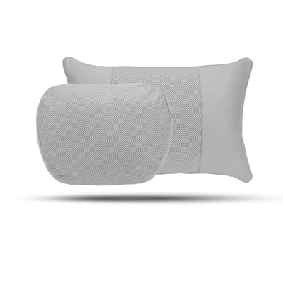 Aito, Headrest - gray-perforated-headrest-and-lumbar-support-set