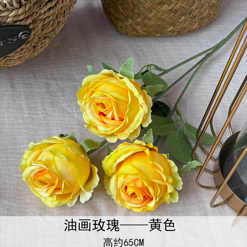 Artificial Rosa sola franela Rosa flor artificial boda decoración del hotel decoración del hogar arreglo de flores flor artificial Rose