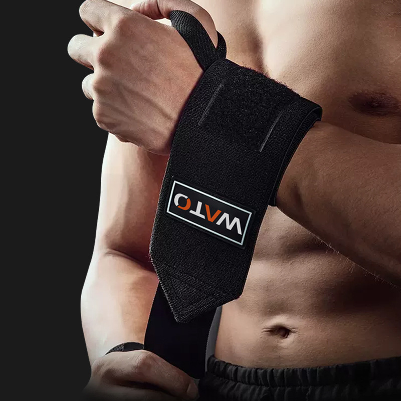 Sports Winding Pressurized Wrist Bracer Push-up Hard Pull Fitness Hand Guard Wrist Band Weightlifting Booster Band Sweat Absorbing Bandage Wrist Bracer