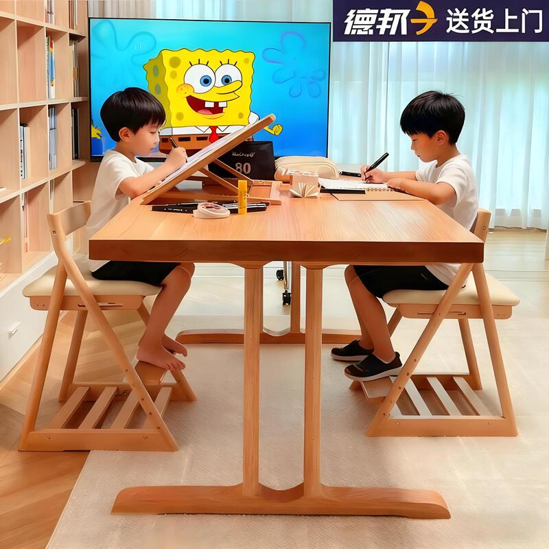 Desk to Living Room, Large Long Desk, Student Reading and Study Table, Long Table, Home Office Workbench, Computer Table