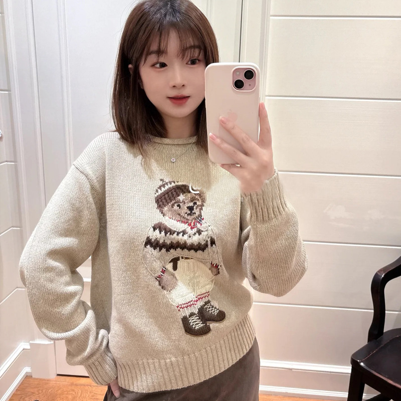 Po Laval's High-End Women's Fashion Cartoon Bear Pattern Round-Neck Long-Sleeve Sweater Knitwear from Nanyou, Shenzhen Po Laval's High-End Women's Fashion Cartoon Bear Pattern Round-Neck Long-Sleeve Sweater Knitwear from Nanyou, Shenzhen