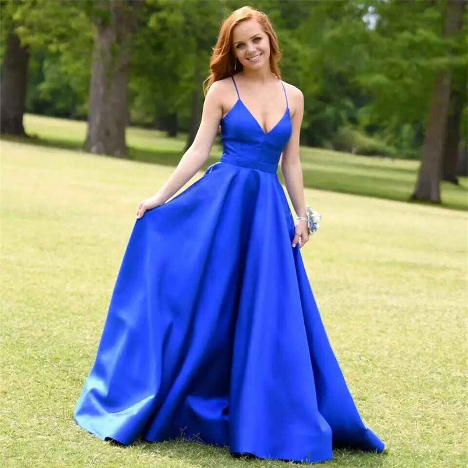 Europa y América del comercio exterior Amazon AliExpress deseo vestido de noche V sexy Sling backless simple satén