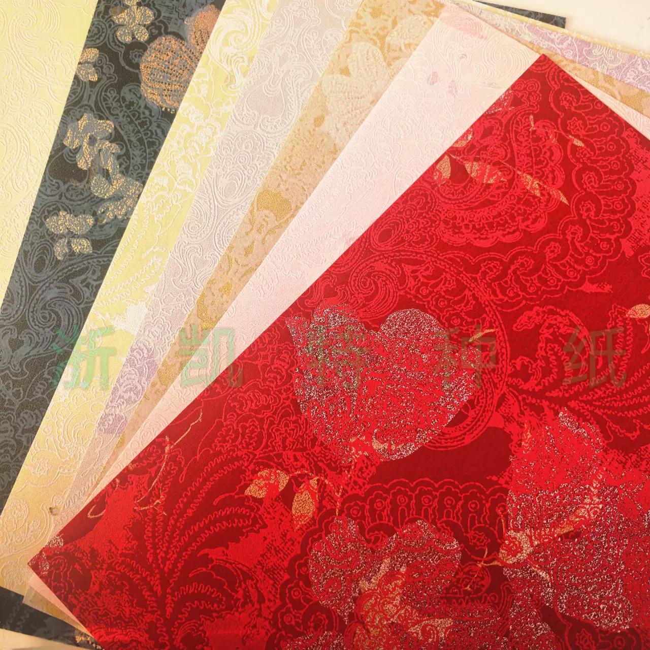 源头厂家批发印花纸浮雕艺术纸古风油画类艺术纸纹理清晰色彩靓丽