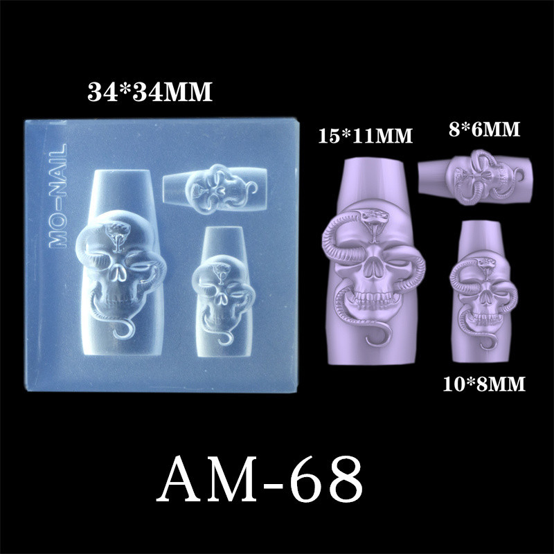 Serpiente de dragón uñas moldes de silicona congelado simple arco mariposa nacional de moda dragón bebé león despierto adornos de uñas abrasivos