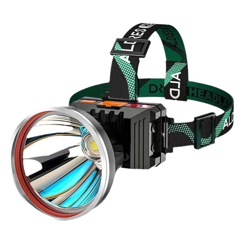 Linterna frontal de luz fuerte LED de largo alcance, linterna multifunción para pesca al aire libre, lámpara de minero recargable, de alto brillo y largo alcance