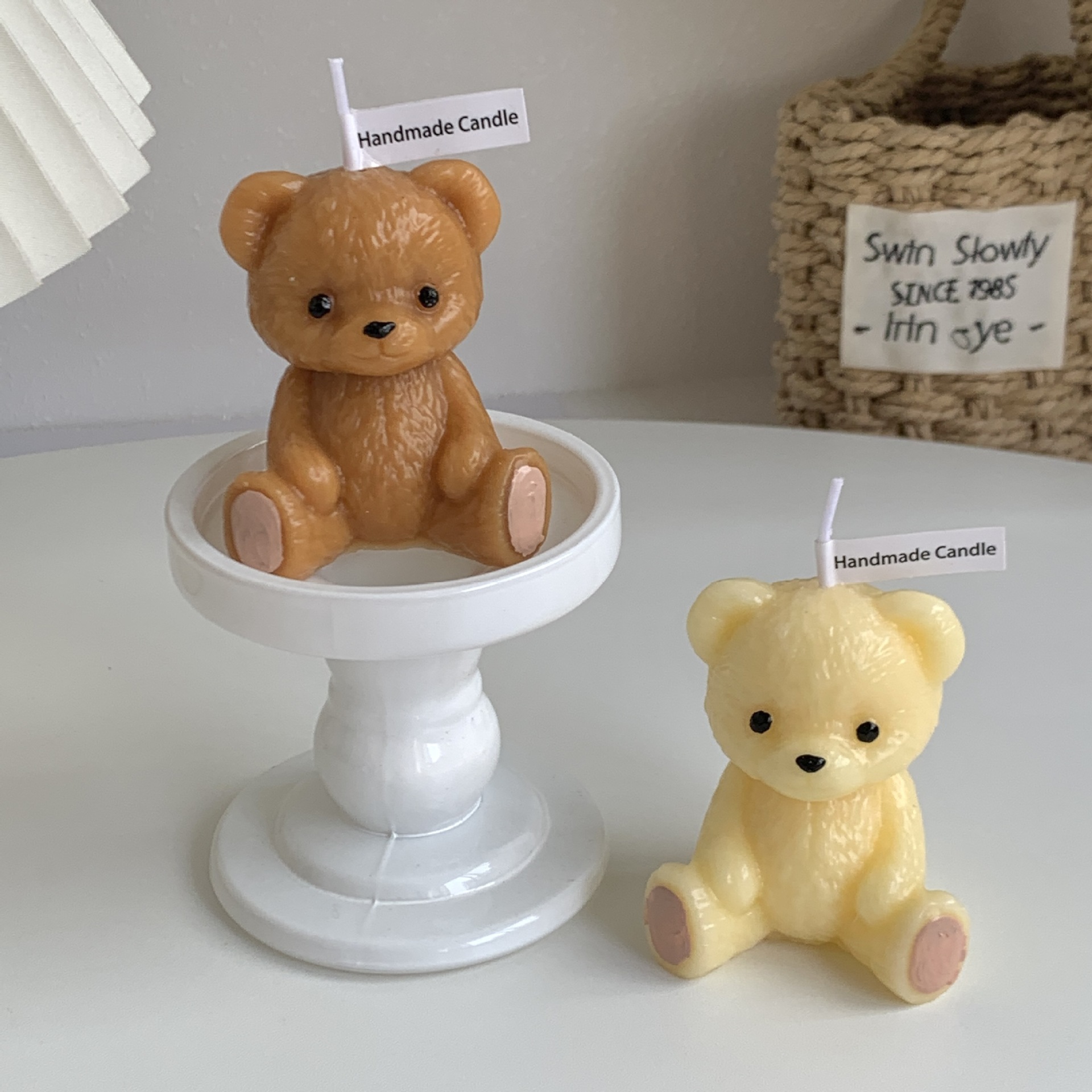 Bougie parfumée artisanale en forme d'ours décoration créative_voghion.com