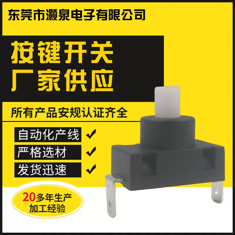 船型按钮开关两脚大功率电源小开关 破壁料理机 二脚方形按键开关