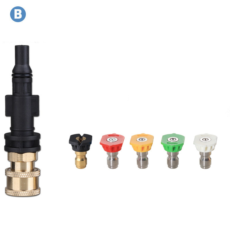 En stock Kahe Kichi K2-k7 lavadora de coches pistola de agua de espuma olla conector de conversión 1/4 conexión rápida de alta presión boquilla de cinco colores image 12