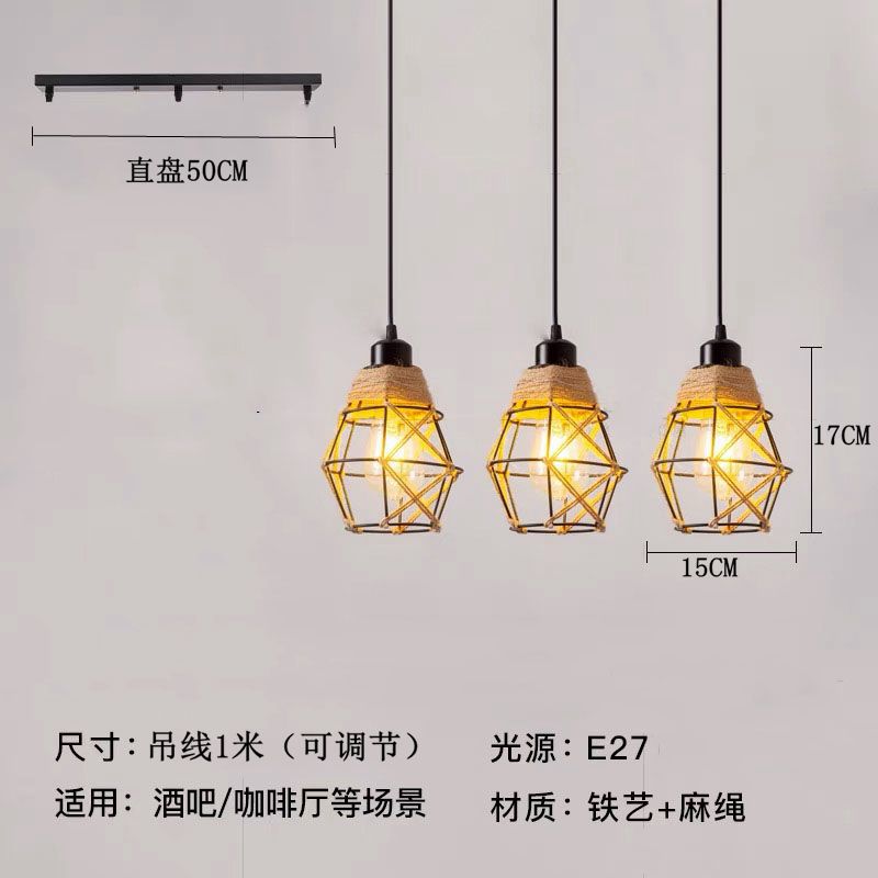 Araña de comedor, barra de bar simple moderna de tres cabezas, mesa de comedor creativa, dormitorio, personalidad, sala de estar, comedor, iluminación nórdica atmosférica