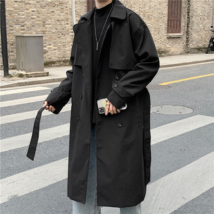Jacket Men's Spring and Autumn Korean Style Trendy Hong Kong Style Coat Dipping Trenchcoat 2021 New Mid-length Trendy Brand Cape Top