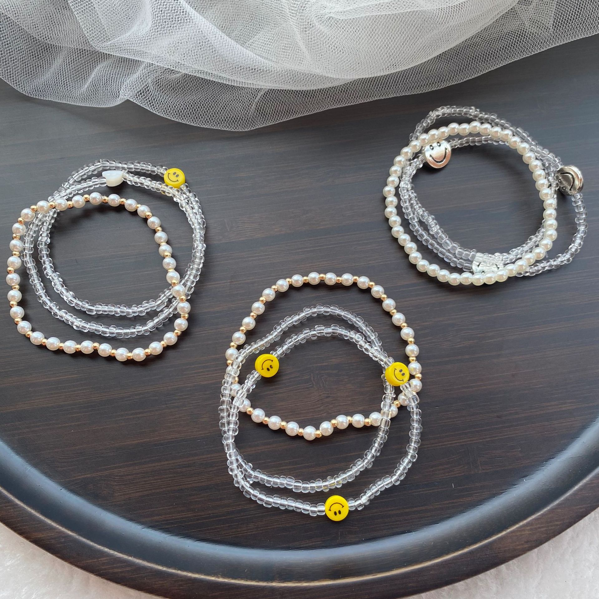 Cute Smiley Face Beaded Womenu0027S Bracelets
