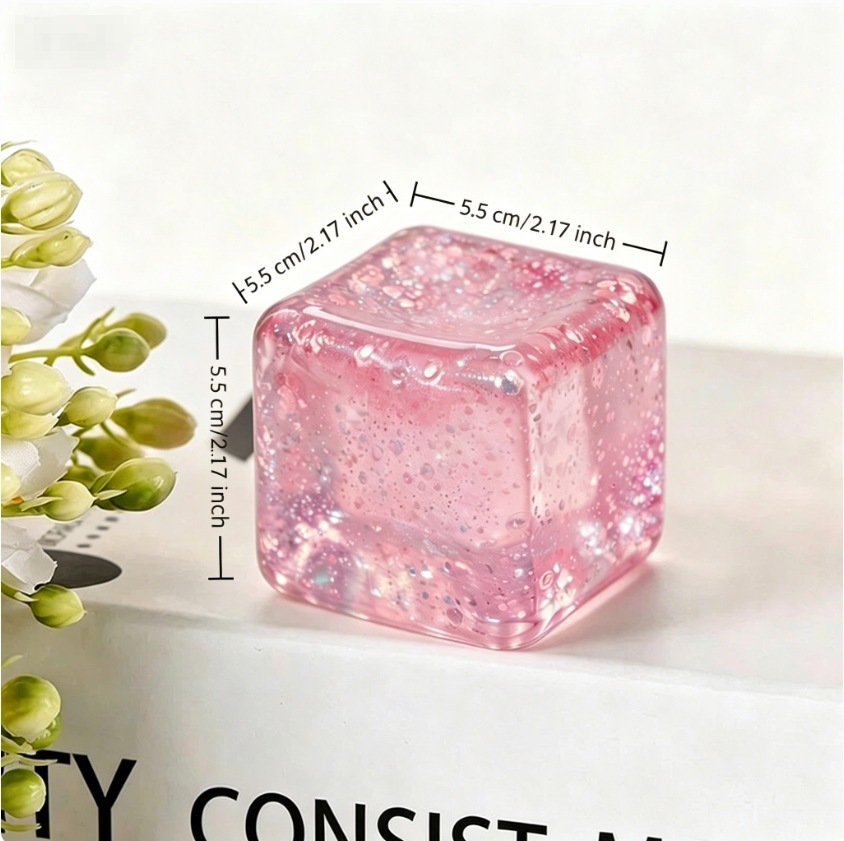 5.5cm gold powder ice cube-pink
