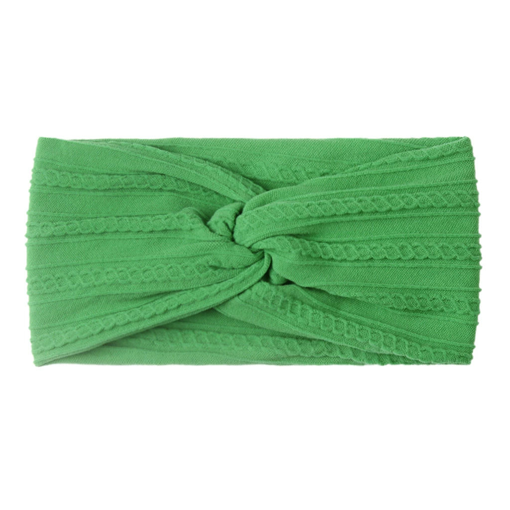 New children's hair babies, pure -colored nylon flower wide -moving headscarf Baby Turban hair band