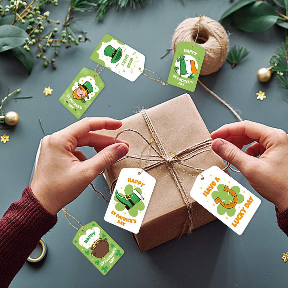 Amazon nuevo día irlandés colgante de trébol día de San Patricio etiqueta de regalo colgante colgante