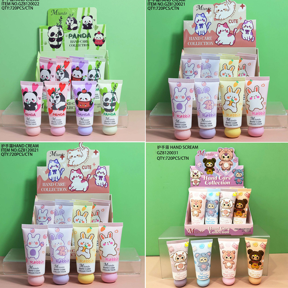 Mlundo hidratación humectante lindos dibujos animados crema de manos suave invierno invierno crema de manos humectante anti-seco