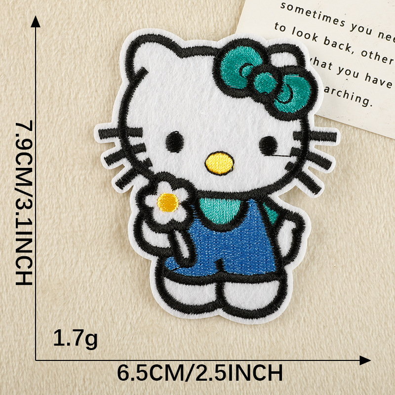 Duoku コンピュータ刺繍漫画猫子供服アクセサリー衣類パッチステッカー DIY アクセサリーハンドブック刺繍布ステッカー|undefined