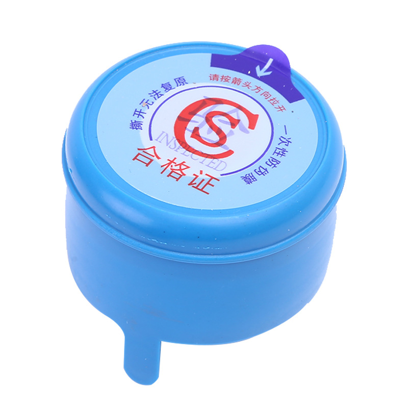 Cubierta de película Azul desechable cubierta de cubo de agua pura cubierta de sellado de agua embotellada desechable cubierta de agua mineral cubo de agua