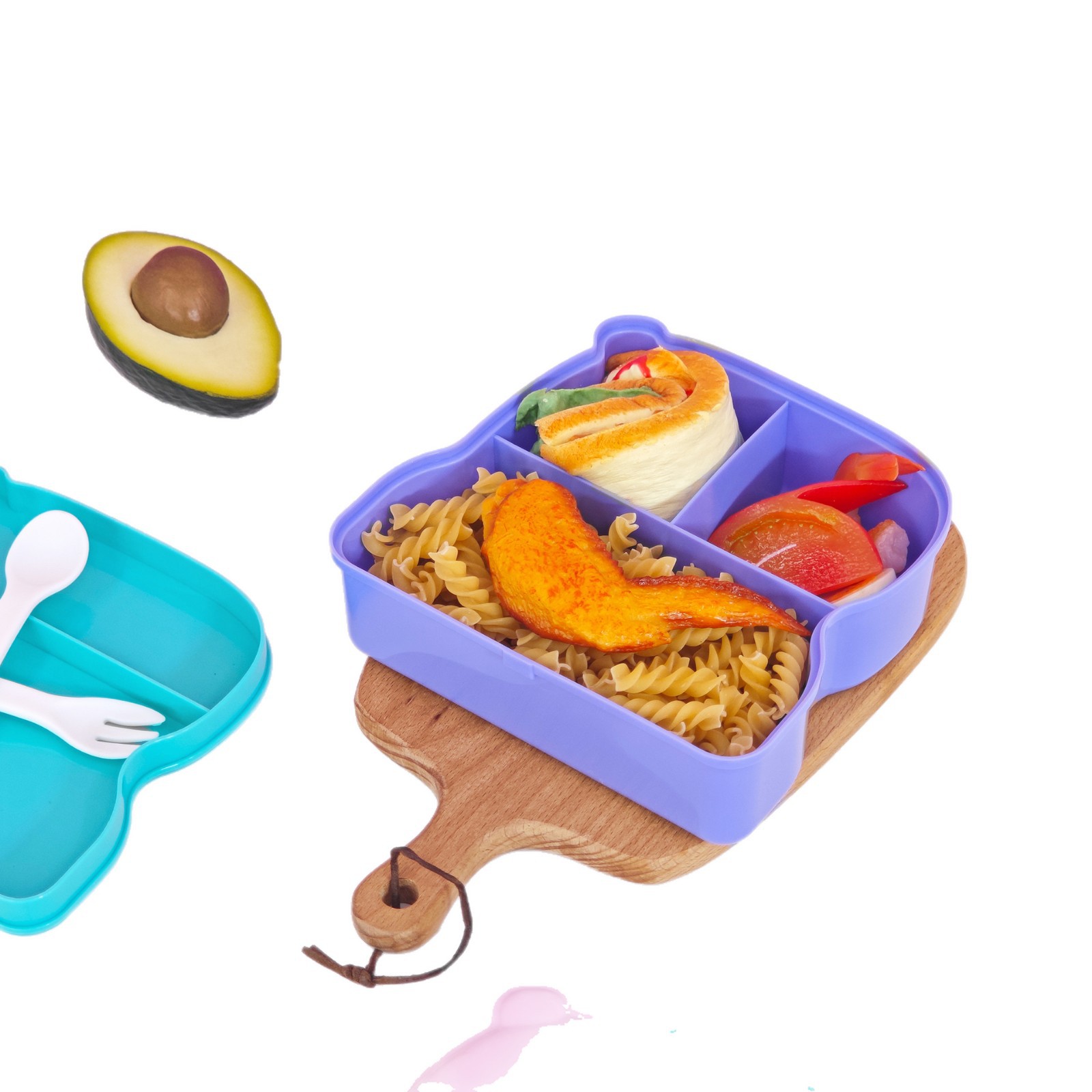 Posta gratuita caja de almuerzo de plástico hervidor conjunto de cocina casera lindo caja de bento estudiantes niños marmota caja de comedor taza de agua