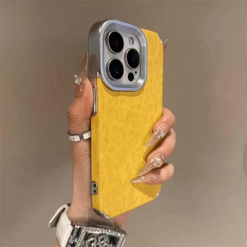 Estampado de leopardo de color sólido simple para iphone14/15ProMax funda para teléfono móvil 13 Apple 16Pro funda blanda 15 pareja