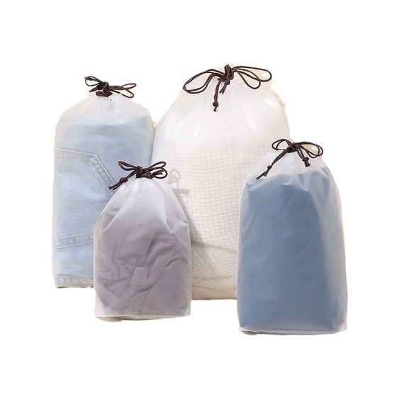 Peva Transparent Frosted Plastic Drawstring Packaging Bag Toy Underwear Clothing Travel Storage Finishing Sub-pack Beat