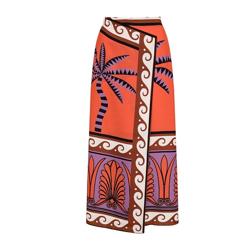 2 Pieces Set Quantity Beach, Swimming Occasion Women's Lady Bohemian Printing 2 Pieces Set One Piece Swimwear