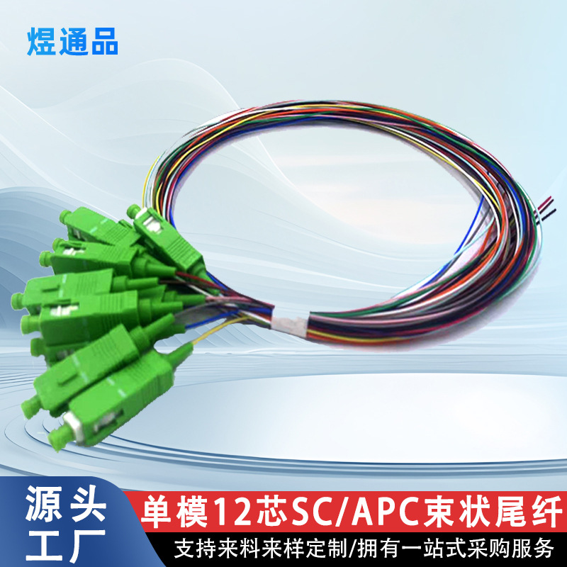 单模12芯SCAPC束状尾纤广电级尾纤12色ODF盘可用光纤尾纤光纤线