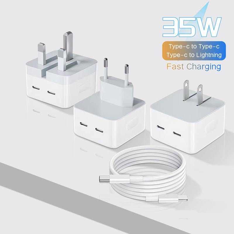 Pd35W Charger Dual Type-C Interface European, American and British Standard 20W Adapter Suitable for Apple 17 Charging Head 16 Pd35W Charger Dual Type-C Interface European, American and British Standard 20W Adapter Suitable for Apple 17 Charging Head 16