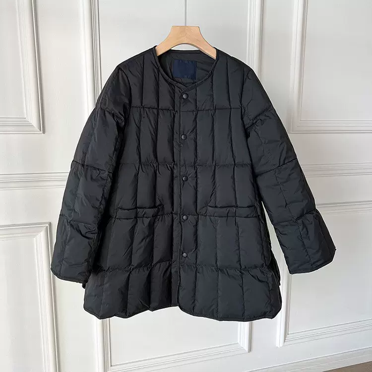 25秋羽绒自留简约不简单！斗篷型圆领羽绒服女外套秋冬